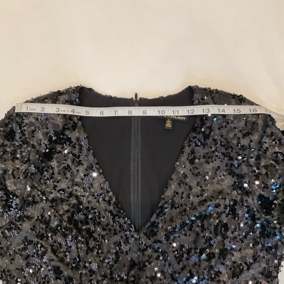 Dress the Population V-Neck Sequin Midi Dress Black Size XL - Picture 9 of 16